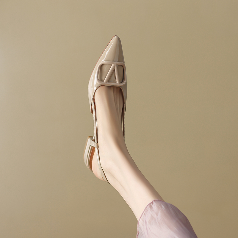 Women's Summer White Open-Toe Sandals - Genuine Leather One-Strap Backless Flats, French Princess Style