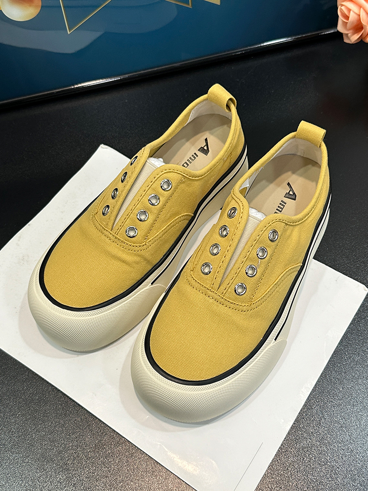 Women's Thick-Soled Elastic Slip-On Canvas Sneakers - Breathable Height-Increasing Casual Shoes, 2025 Trendy Board Shoes