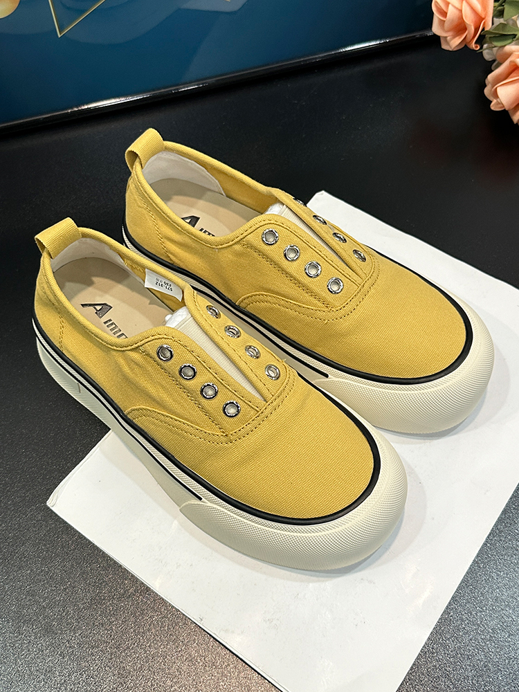 Women's Thick-Soled Elastic Slip-On Canvas Sneakers - Breathable Height-Increasing Casual Shoes, 2025 Trendy Board Shoes Women's Thick-Soled Elastic Slip-On Canvas Sneakers - Breathable Height-Increasing Casual Shoes, 2025 Trendy Board Shoes