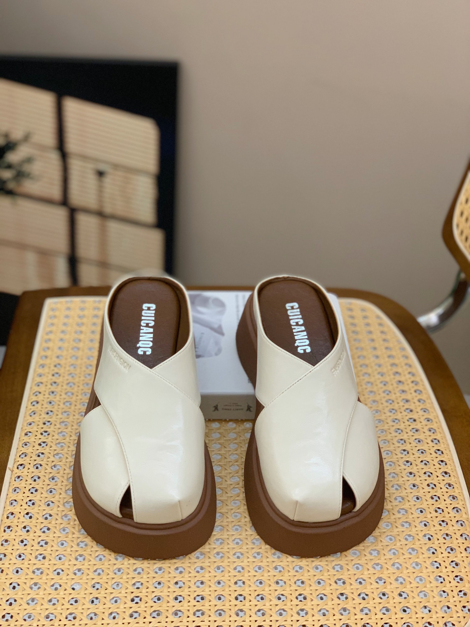 Women's Thick-Soled Open-Toe Half Slippers - 2025 Summer Versatile Slip-On Breathable Woven Shoes Women's Thick-Soled Open-Toe Half Slippers - 2025 Summer Versatile Slip-On Breathable Woven Shoes