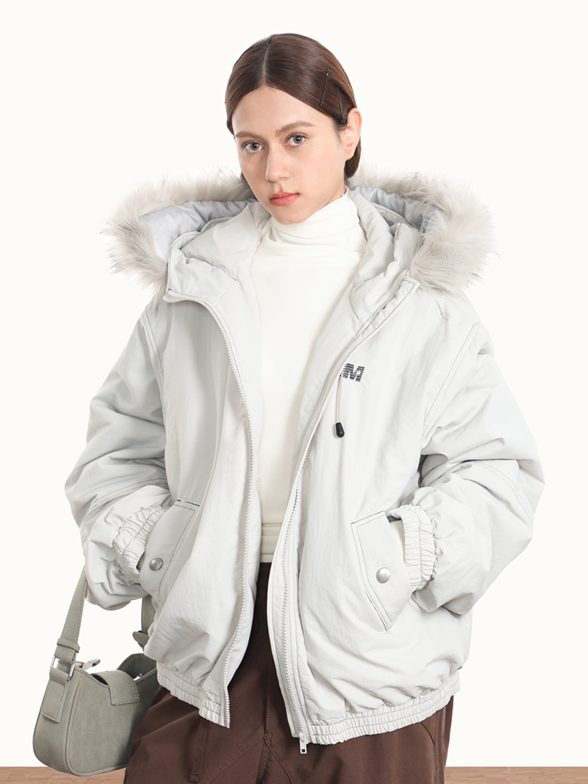 Women's Thickened Fleece-Lined Hooded Jacket - American Style Winter Loose Parka Cotton Coat Women's Thickened Fleece-Lined Hooded Jacket - American Style Winter Loose Parka Cotton Coat