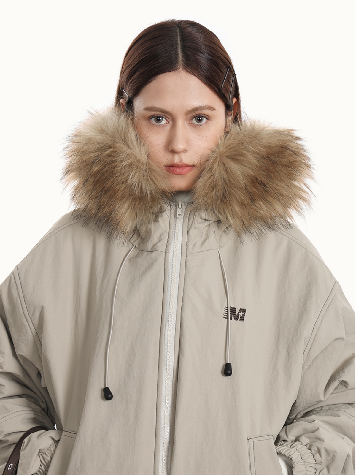 Women's Thickened Fleece-Lined Hooded Jacket - American Style Winter Loose Parka Cotton Coat