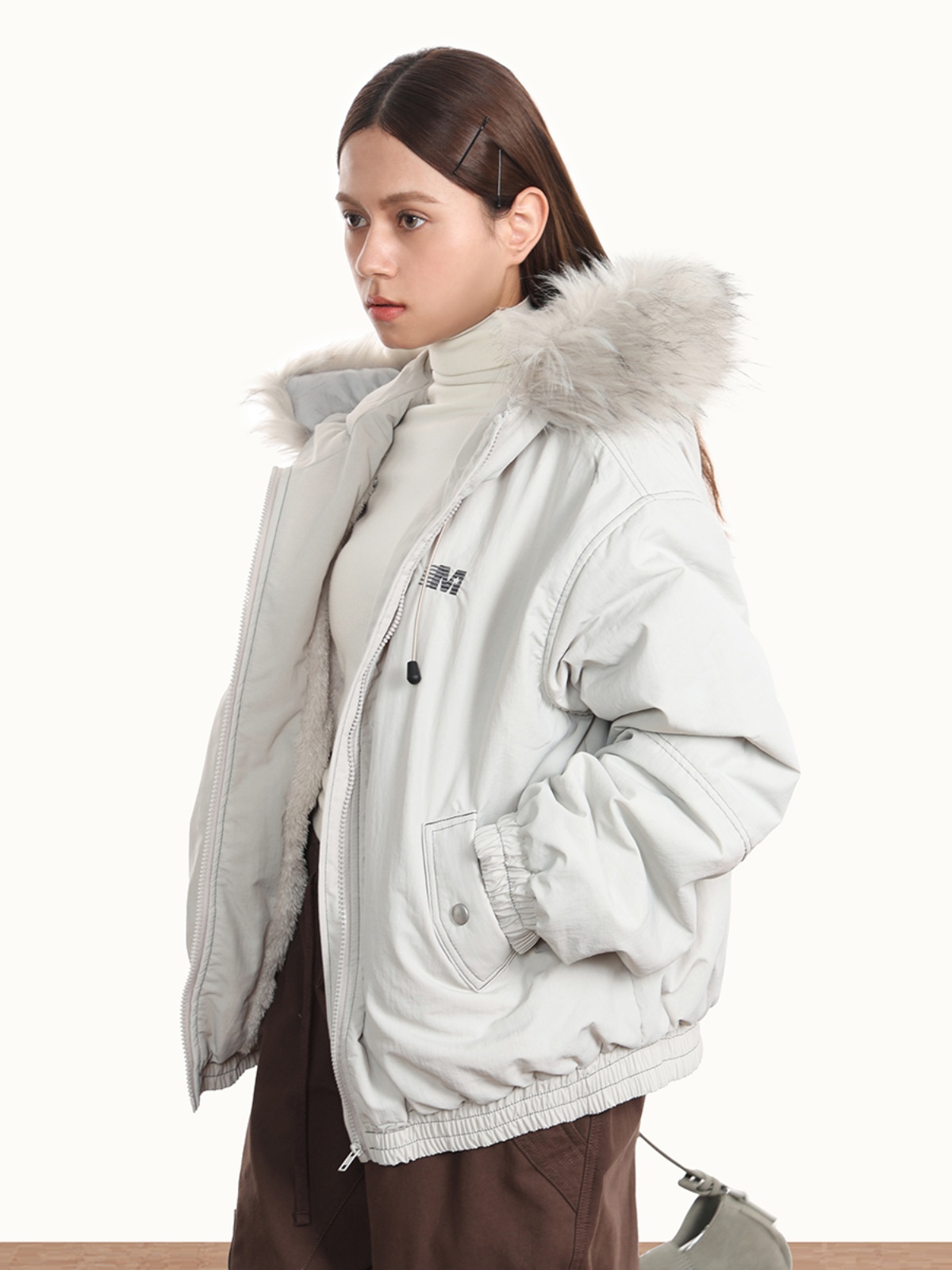 Women's Thickened Fleece-Lined Hooded Jacket - American Style Winter Loose Parka Cotton Coat Women's Thickened Fleece-Lined Hooded Jacket - American Style Winter Loose Parka Cotton Coat