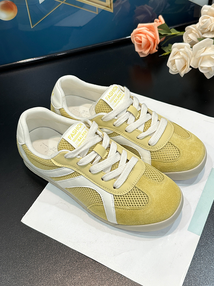 Women's Velvet Retro Yellow Training Shoes - Versatile Hidden Height A-Gan Sports Casual Footwear for Spring/Summer 2025 Women's Velvet Retro Yellow Training Shoes - Versatile Hidden Height A-Gan Sports Casual Footwear for Spring/Summer 2025