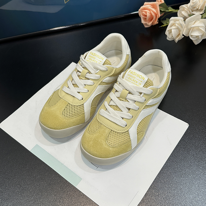 Women's Velvet Retro Yellow Training Shoes - Versatile Hidden Height A-Gan Sports Casual Footwear for Spring/Summer 2025 Women's Velvet Retro Yellow Training Shoes - Versatile Hidden Height A-Gan Sports Casual Footwear for Spring/Summer 2025