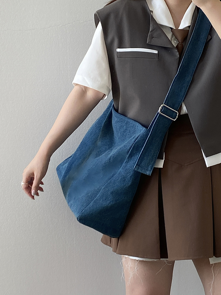 Women's Vintage Denim Shoulder Crossbody Tote Bag - Large Capacity Casual Style for Spring Summer 2025 Women's Vintage Denim Shoulder Crossbody Tote Bag - Large Capacity Casual Style for Spring Summer 2025