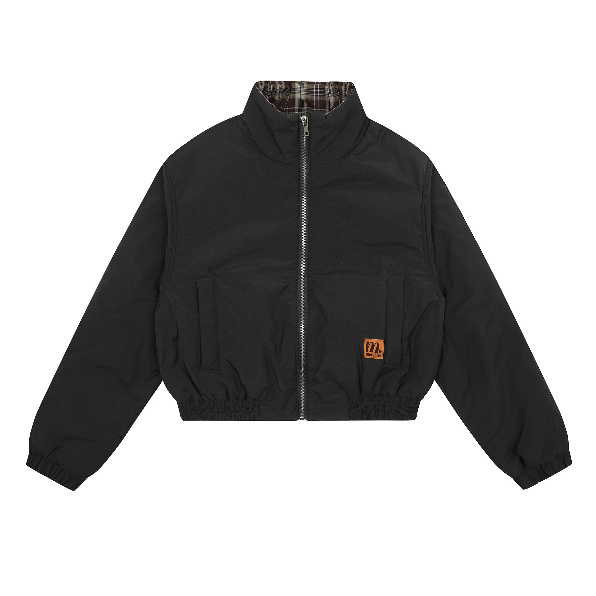 Women's Vintage Plaid Short Cotton Jacket - Slimming Versatile Puffer Coat for Autumn & Winter, 90s Inspired Style