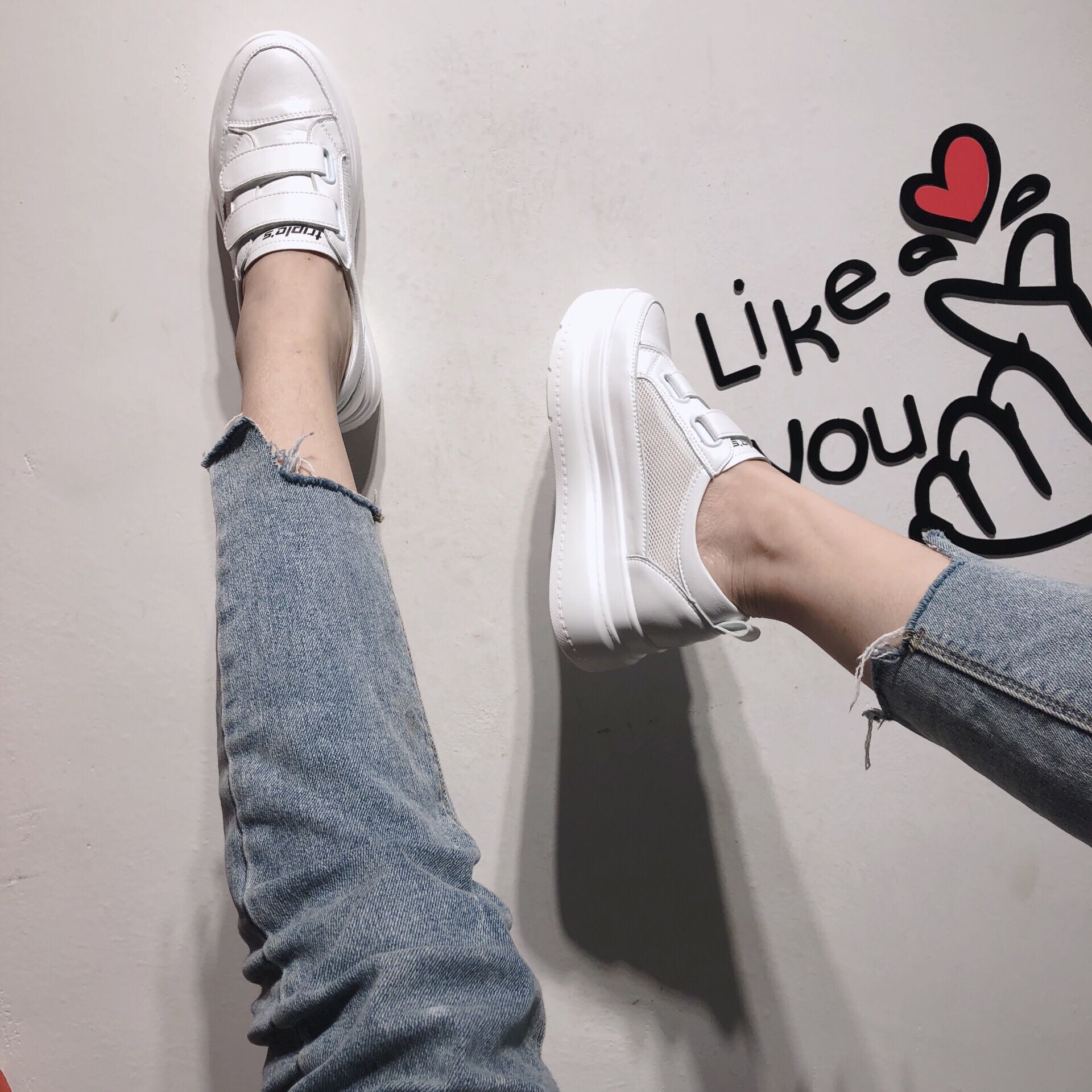 Women's White Breathable Mesh Platform Shoes - 2025 Summer Hidden Height Increasing Casual Wedge Sneakers Women's White Breathable Mesh Platform Shoes - 2025 Summer Hidden Height Increasing Casual Wedge Sneakers