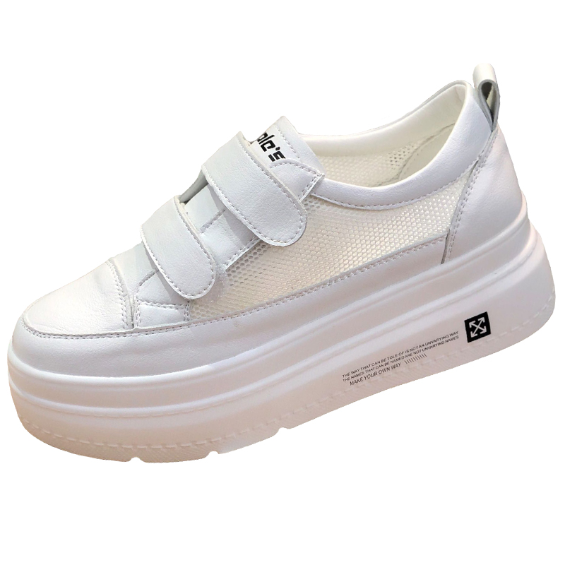 Women's White Breathable Mesh Platform Shoes - 2025 Summer Hidden Height Increasing Casual Wedge Sneakers Women's White Breathable Mesh Platform Shoes - 2025 Summer Hidden Height Increasing Casual Wedge Sneakers
