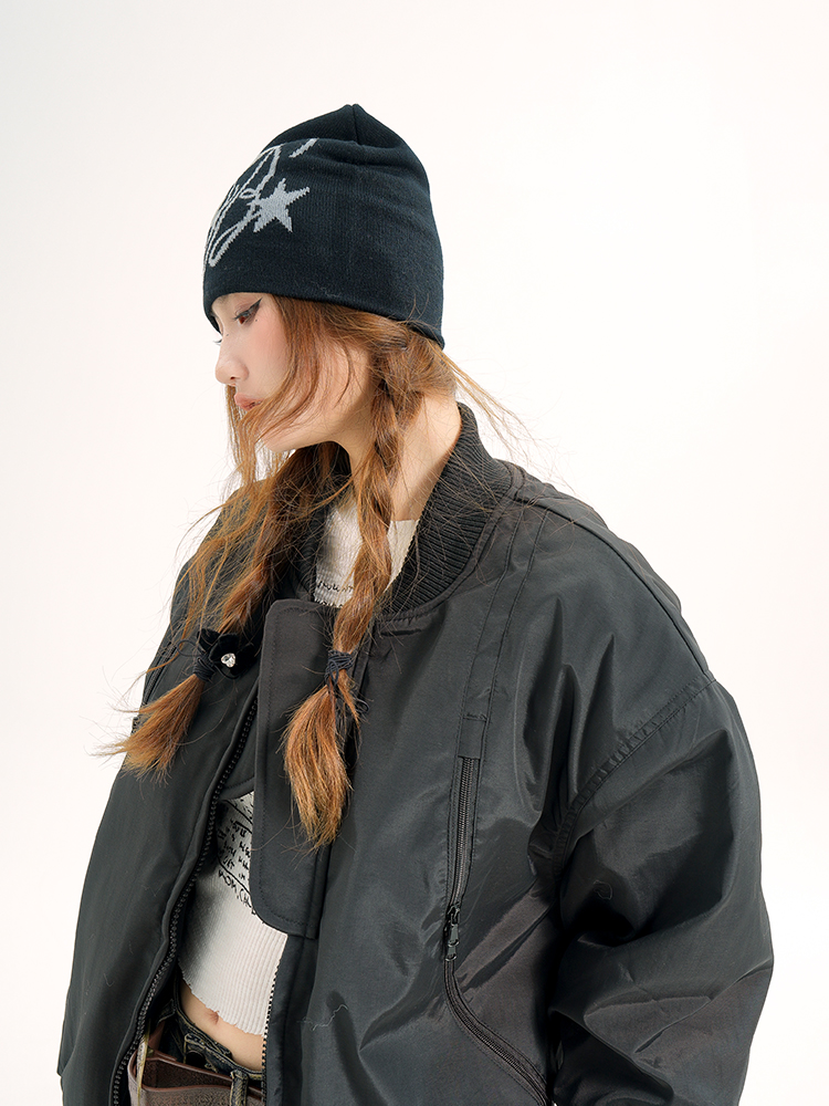 Women's Winter Baseball Jacket - Casual Zipper Coat in Cotton, Loose Fit, Versatile Outerwear for Couples, American Functional Style Women's Winter Baseball Jacket - Casual Zipper Coat in Cotton, Loose Fit, Versatile Outerwear for Couples, American Functional Style