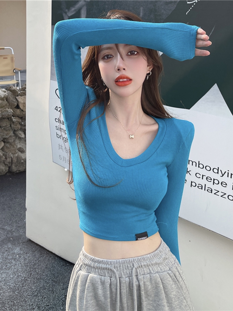 Women's Y2K Short-Sleeve T-Shirt - Autumn Winter Jazz Dance Top, K-Pop Style Performance Outfit for Girls Women's Y2K Short-Sleeve T-Shirt - Autumn Winter Jazz Dance Top, K-Pop Style Performance Outfit for Girls