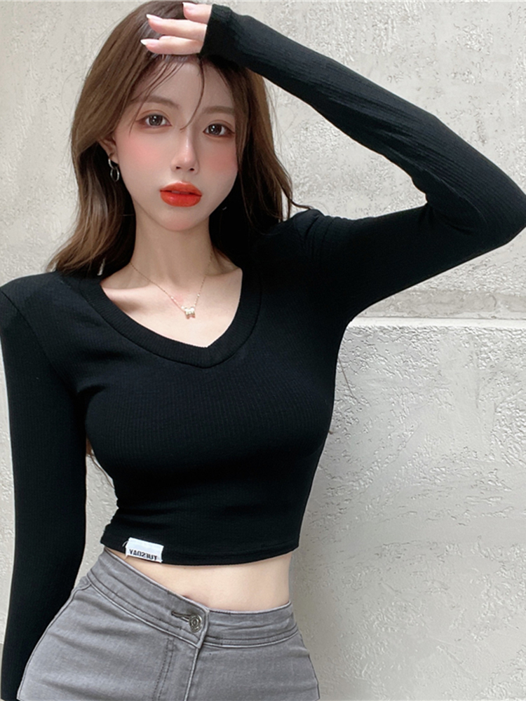 Women's Y2K Short-Sleeve T-Shirt - Autumn Winter Jazz Dance Top, K-Pop Style Performance Outfit for Girls Women's Y2K Short-Sleeve T-Shirt - Autumn Winter Jazz Dance Top, K-Pop Style Performance Outfit for Girls