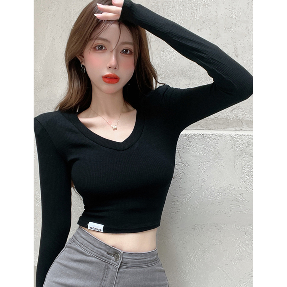 Women's Y2K Short-Sleeve T-Shirt - Autumn Winter Jazz Dance Top, K-Pop Style Performance Outfit for Girls Women's Y2K Short-Sleeve T-Shirt - Autumn Winter Jazz Dance Top, K-Pop Style Performance Outfit for Girls
