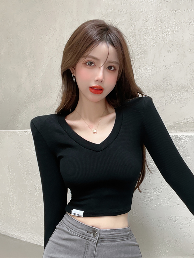 Women's Y2K Short-Sleeve T-Shirt - Autumn Winter Jazz Dance Top, K-Pop Style Performance Outfit for Girls Women's Y2K Short-Sleeve T-Shirt - Autumn Winter Jazz Dance Top, K-Pop Style Performance Outfit for Girls