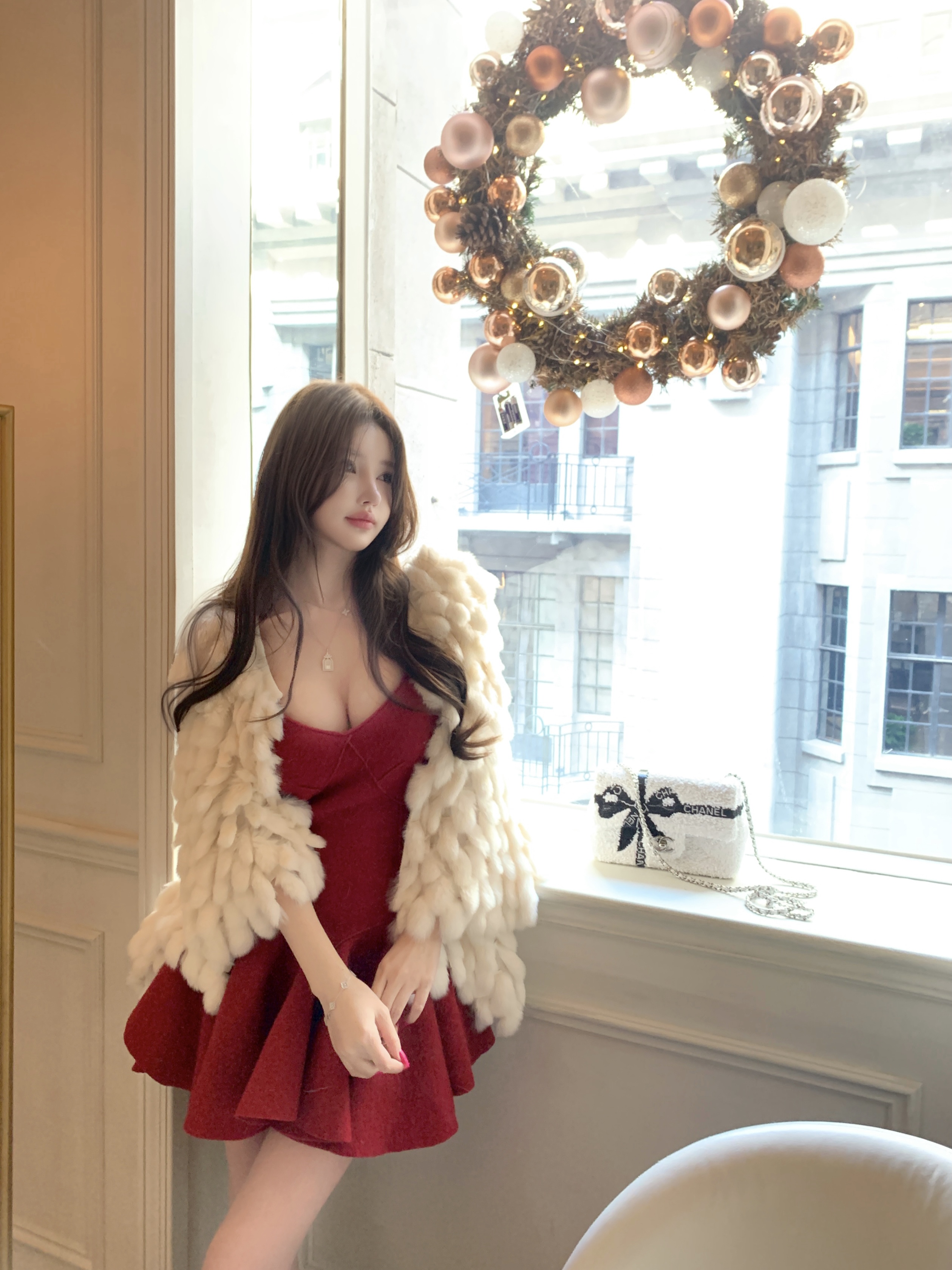 Wool Waist-Defining Irregular Flared Two-Color Camisole Dress - Elegant Y2K Style for Effortless Chic Looks Wool Waist-Defining Irregular Flared Two-Color Camisole Dress - Elegant Y2K Style for Effortless Chic Looks