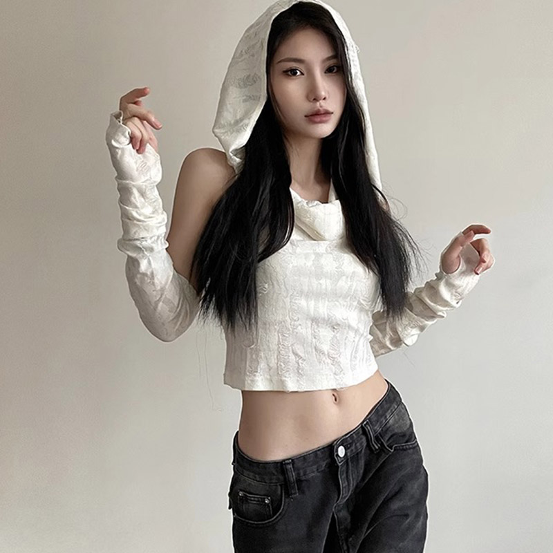 Y2K Aesthetic Desert Wasteland Style Top for Women - Niche Jazz Dance Performance Outfit, Trendy European and American Fashion Y2K Aesthetic Desert Wasteland Style Top for Women - Niche Jazz Dance Performance Outfit, Trendy European and American Fashion