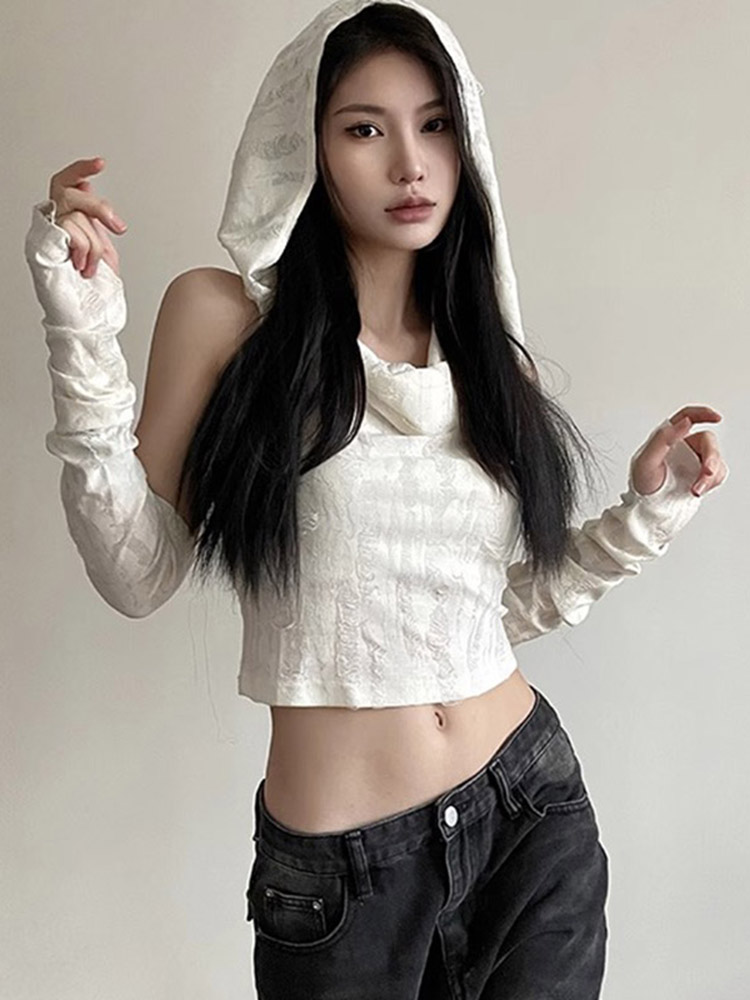 Y2K Aesthetic Desert Wasteland Style Top for Women - Niche Jazz Dance Performance Outfit, Trendy European and American Fashion Y2K Aesthetic Desert Wasteland Style Top for Women - Niche Jazz Dance Performance Outfit, Trendy European and American Fashion