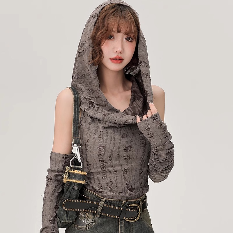 Y2K Aesthetic Desert Wasteland Style Top for Women - Niche Jazz Dance Performance Outfit, Trendy European and American Fashion