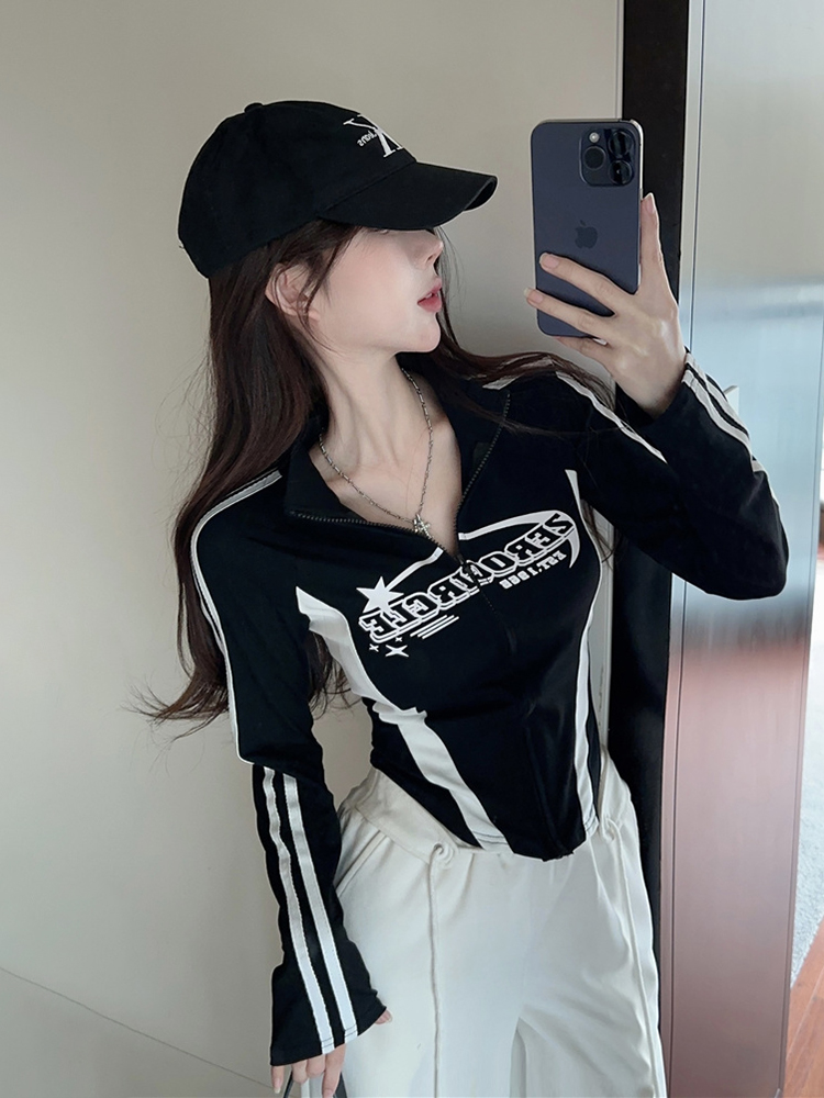 Y2K Aesthetic Fitted Jacket for Women - Autumn Winter Jazz Dance K-Pop Music Festival Outfit Y2K Aesthetic Fitted Jacket for Women - Autumn Winter Jazz Dance K-Pop Music Festival Outfit