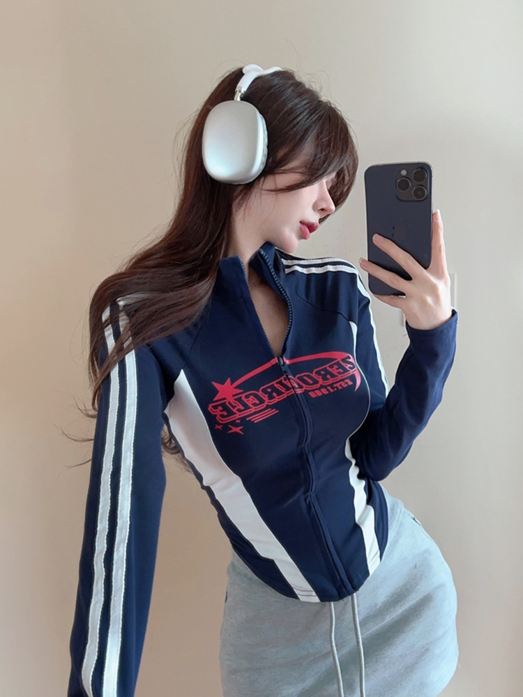 Y2K Aesthetic Fitted Jacket for Women - Autumn Winter Jazz Dance K-Pop Music Festival Outfit Y2K Aesthetic Fitted Jacket for Women - Autumn Winter Jazz Dance K-Pop Music Festival Outfit