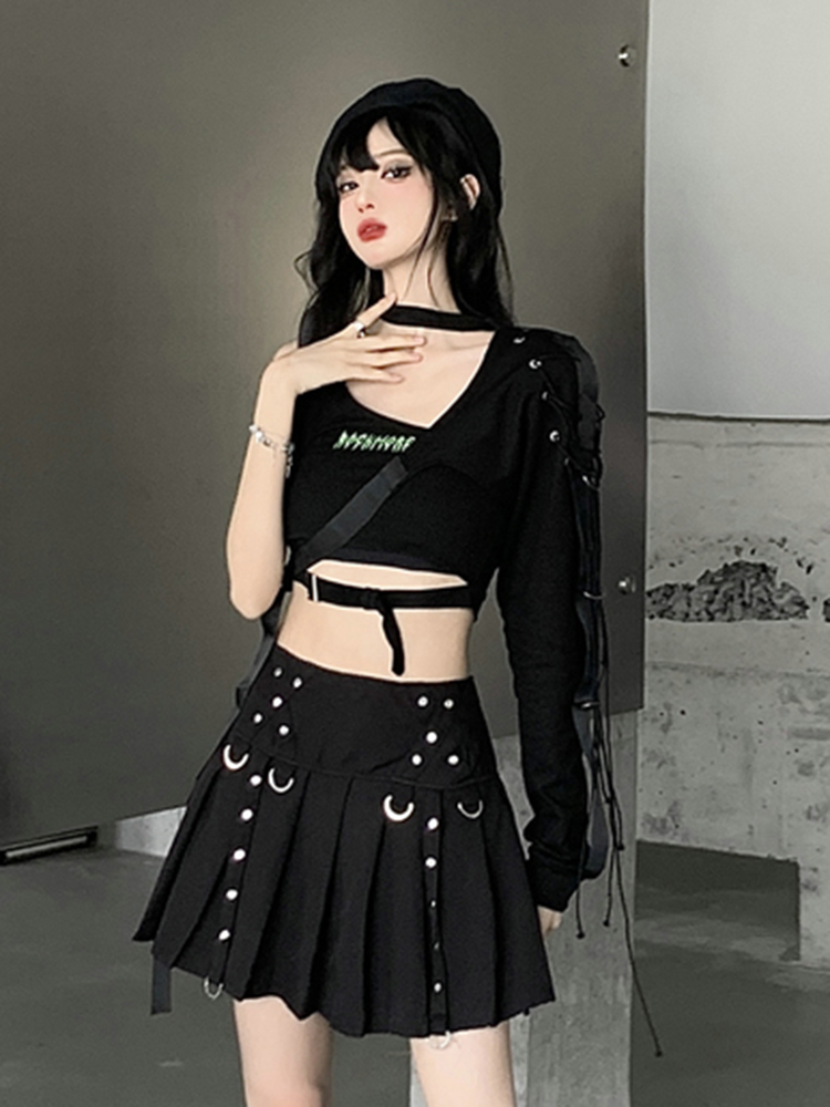 Y2K Aesthetic Jazz Dance Outfit Set - K-Pop Inspired Girl Group Performance Top for Spicy Dance Style Y2K Aesthetic Jazz Dance Outfit Set - K-Pop Inspired Girl Group Performance Top for Spicy Dance Style