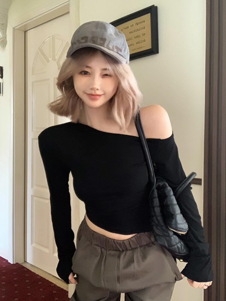 Y2K American Style Sweet and Spicy Hip-Hop Long Sleeve T-Shirt for Women, Jazz Dance Top for K-Pop Music Festival Outfits Y2K American Style Sweet and Spicy Hip-Hop Long Sleeve T-Shirt for Women, Jazz Dance Top for K-Pop Music Festival Outfits