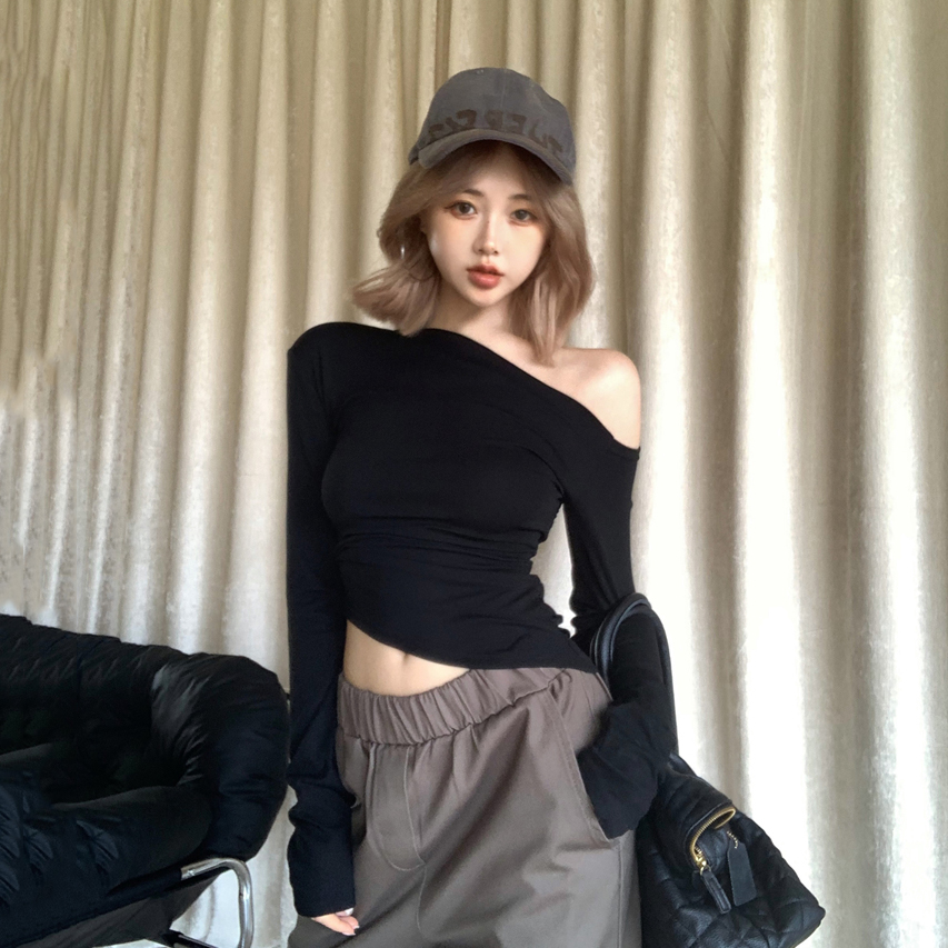 Y2K American Style Sweet and Spicy Hip-Hop Long Sleeve T-Shirt for Women, Jazz Dance Top for K-Pop Music Festival Outfits Y2K American Style Sweet and Spicy Hip-Hop Long Sleeve T-Shirt for Women, Jazz Dance Top for K-Pop Music Festival Outfits