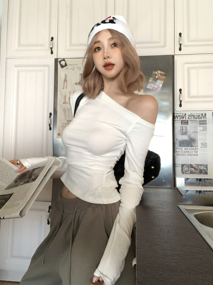 Y2K American Style Sweet and Spicy Hip-Hop Long Sleeve T-Shirt for Women, Jazz Dance Top for K-Pop Music Festival Outfits Y2K American Style Sweet and Spicy Hip-Hop Long Sleeve T-Shirt for Women, Jazz Dance Top for K-Pop Music Festival Outfits