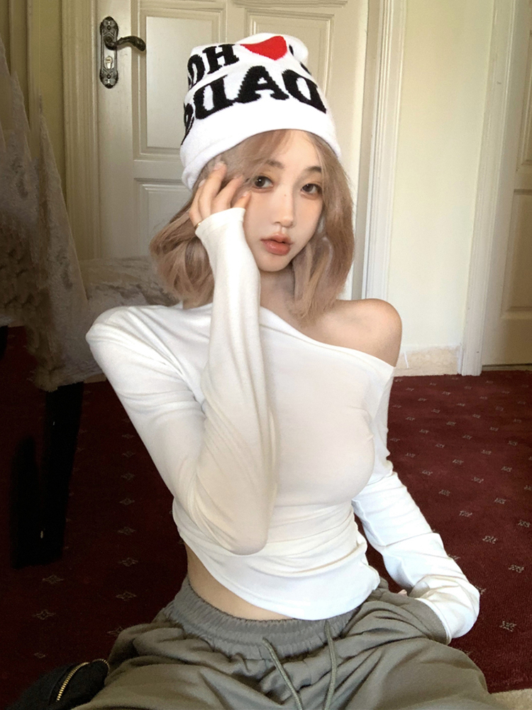 Y2K American Style Sweet and Spicy Hip-Hop Long Sleeve T-Shirt for Women, Jazz Dance Top for K-Pop Music Festival Outfits Y2K American Style Sweet and Spicy Hip-Hop Long Sleeve T-Shirt for Women, Jazz Dance Top for K-Pop Music Festival Outfits