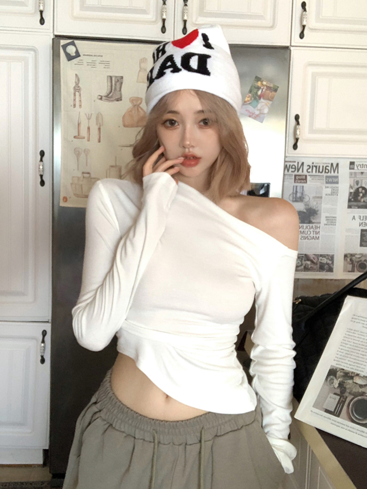Y2K American Style Sweet and Spicy Hip-Hop Long Sleeve T-Shirt for Women, Jazz Dance Top for K-Pop Music Festival Outfits Y2K American Style Sweet and Spicy Hip-Hop Long Sleeve T-Shirt for Women, Jazz Dance Top for K-Pop Music Festival Outfits