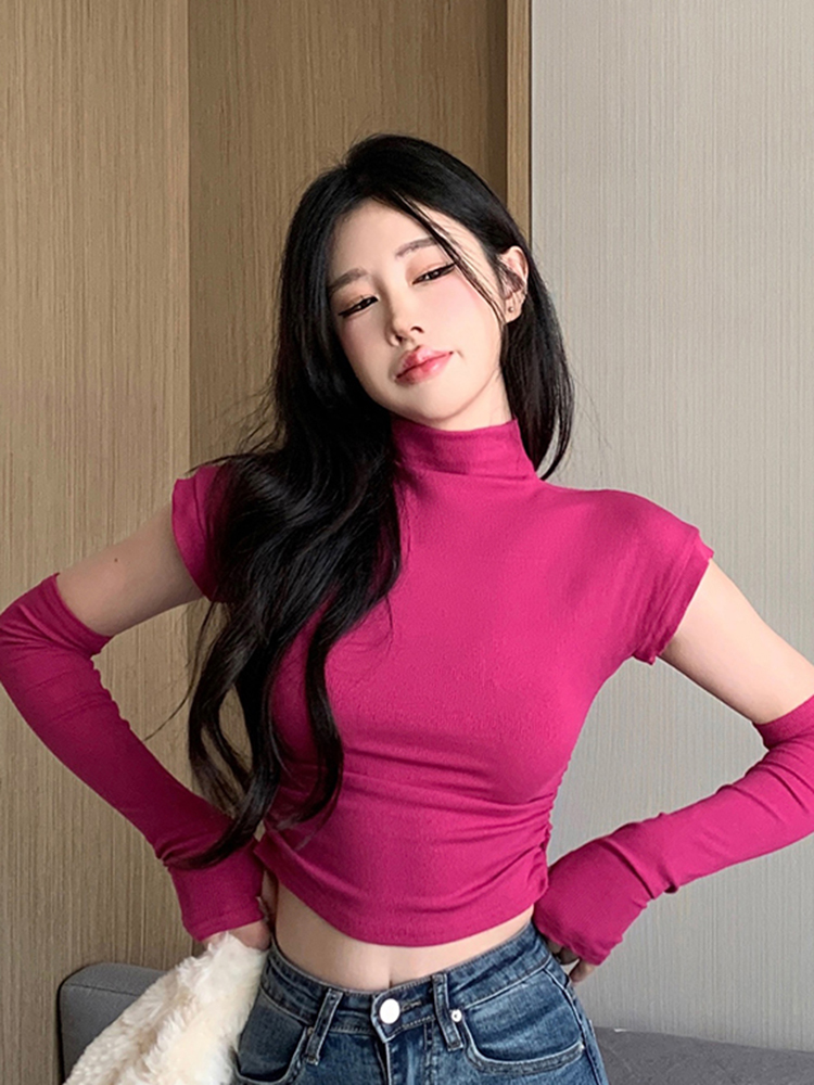 Y2K American-Style Sweet and Spicy Jazz Dance T-Shirt for K-Pop Girls – Performance Outfit with Unique Sleeve Design Y2K American-Style Sweet and Spicy Jazz Dance T-Shirt for K-Pop Girls – Performance Outfit with Unique Sleeve Design