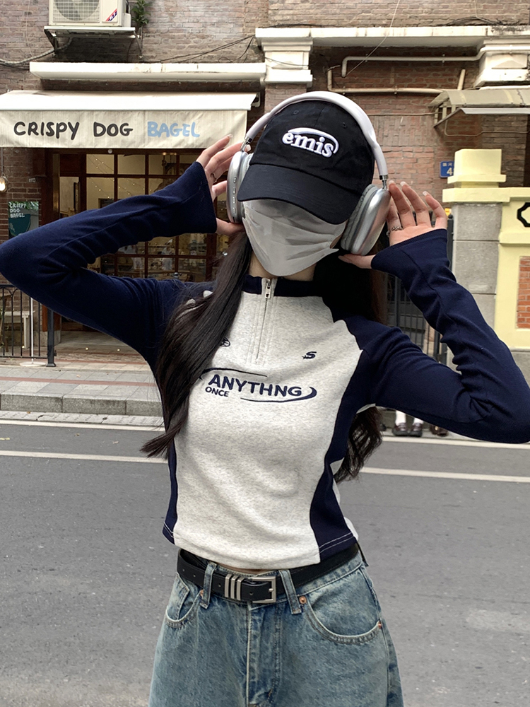 Y2K American Style Sweet & Spicy Long Sleeve Crop Top for Women, Jazz Dance K-Pop Festival Outfit, Autumn Fashion Essential Y2K American Style Sweet & Spicy Long Sleeve Crop Top for Women, Jazz Dance K-Pop Festival Outfit, Autumn Fashion Essential