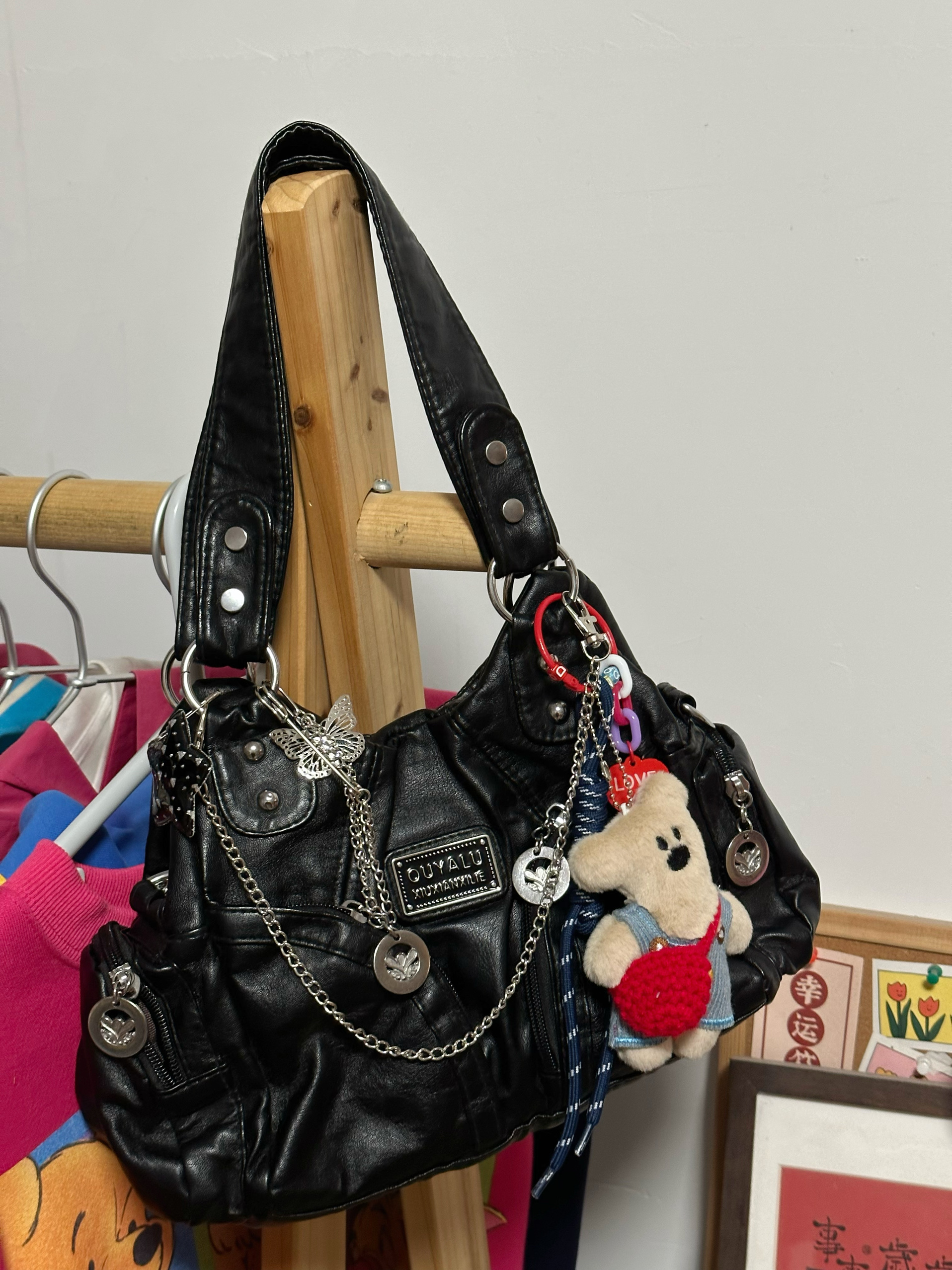 Y2K Black Underarm Bag - Trendy Shoulder Crossbody Bag for Students, Chic Small Bag with Spicy Girl Style Y2K Black Underarm Bag - Trendy Shoulder Crossbody Bag for Students, Chic Small Bag with Spicy Girl Style