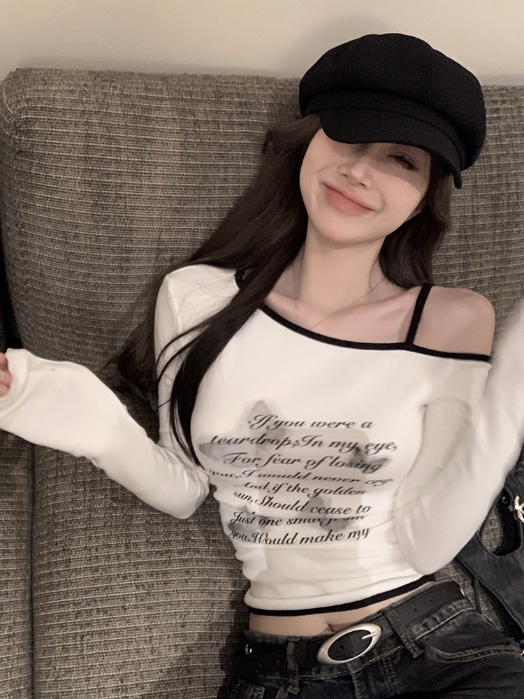 Y2K Cropped Long-Sleeve T-Shirt for Women, Kpop Jazz Dance Top, Girls' Performance Outfit, Autumn Music Festival Style Y2K Cropped Long-Sleeve T-Shirt for Women, Kpop Jazz Dance Top, Girls' Performance Outfit, Autumn Music Festival Style