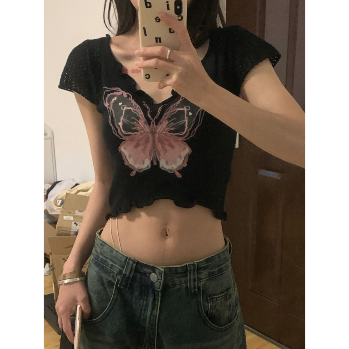 Y2K Cropped T-Shirt for Women - Sweet and Spicy Euro-American K-Pop Jazz Dance Music Festival Top