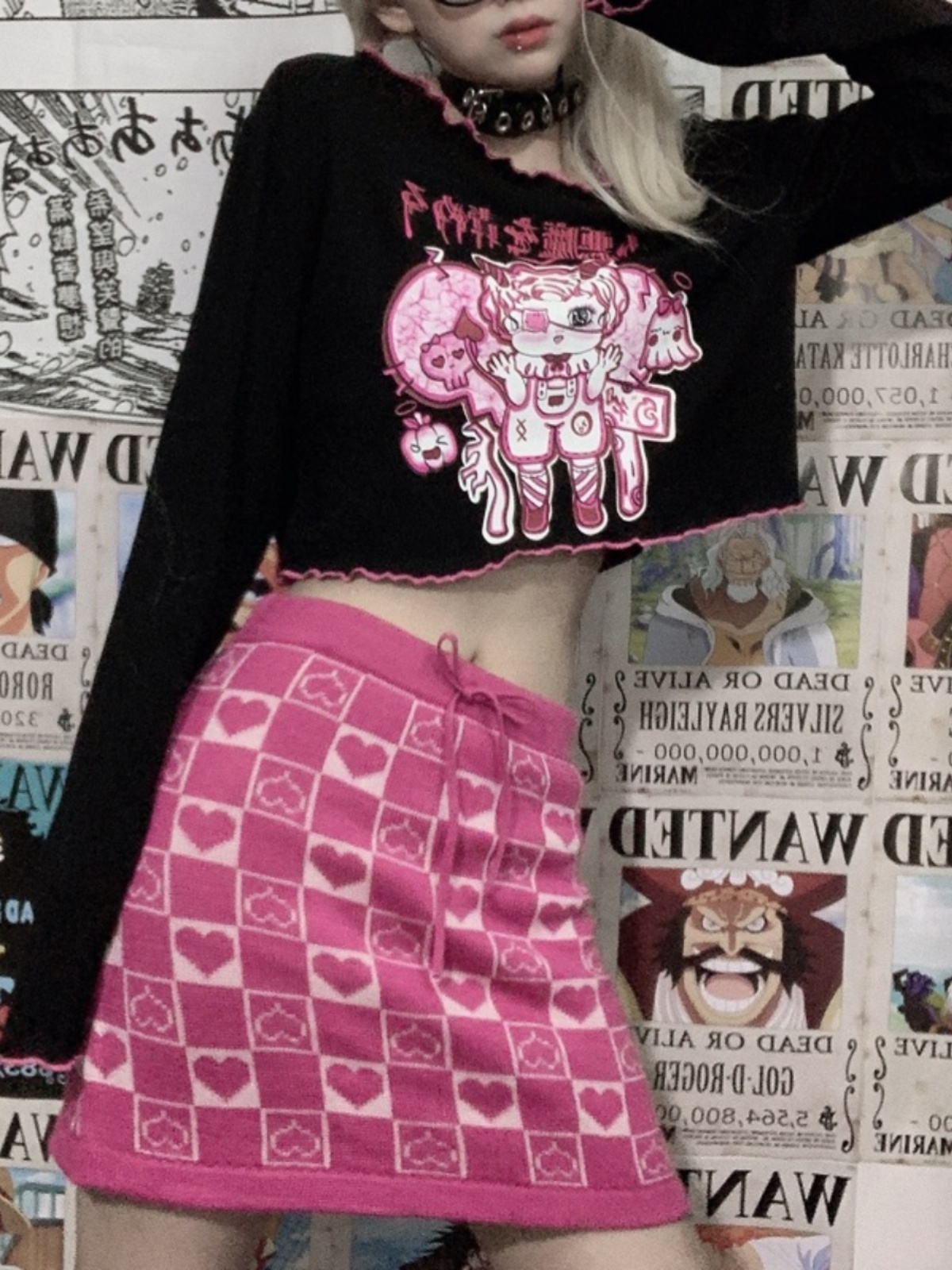 Y2K Dark Style Short-Sleeve T-Shirt for Women - Cool Street Jazz Dance Top, Stylish Casual Wear for Trendy Girls