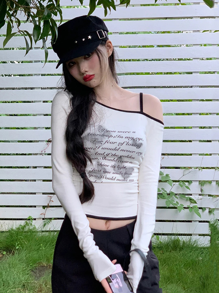 Y2K Hip-Hop Jazz Dance Top for Women, Slim Fit Long Sleeve T-Shirt, K-Pop Music Festival Outfit, Trendy Streetwear Style Y2K Hip-Hop Jazz Dance Top for Women, Slim Fit Long Sleeve T-Shirt, K-Pop Music Festival Outfit, Trendy Streetwear Style