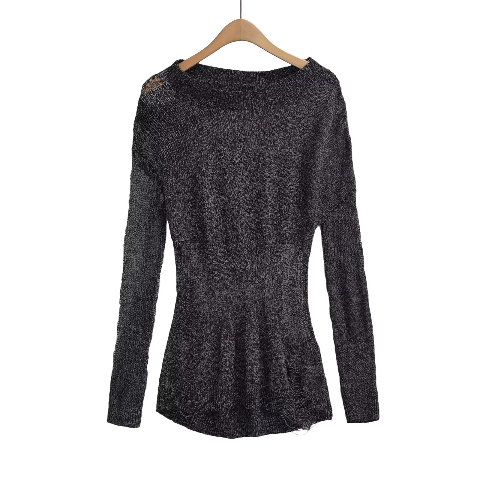 Y2K Hollow Knit Cardigan for Women, Long Sleeve Stylish Outerwear Top, Dance Jazz Outfit, Trendy American Style Y2K Hollow Knit Cardigan for Women, Long Sleeve Stylish Outerwear Top, Dance Jazz Outfit, Trendy American Style