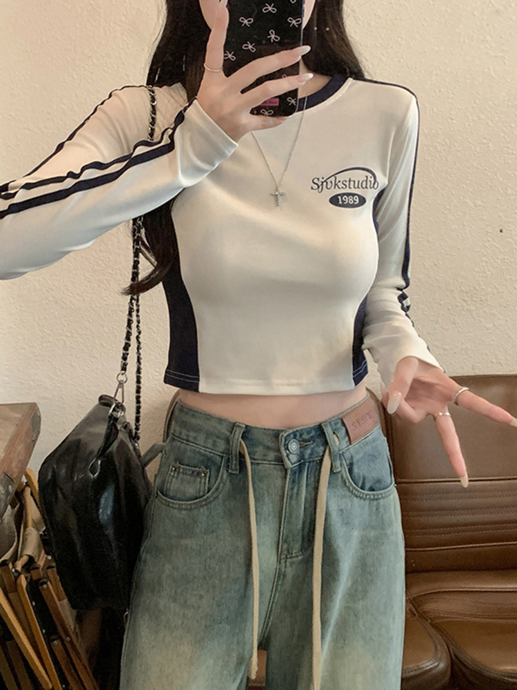 Y2K Jazz Dance Long Sleeve Top for Women - Unique Fitted T-Shirt for Spring & Autumn Fashion Y2K Jazz Dance Long Sleeve Top for Women - Unique Fitted T-Shirt for Spring & Autumn Fashion