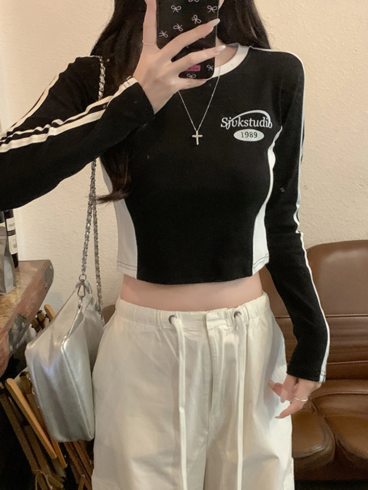 Y2K Jazz Dance Long Sleeve Top for Women - Unique Fitted T-Shirt for Spring & Autumn Fashion Y2K Jazz Dance Long Sleeve Top for Women - Unique Fitted T-Shirt for Spring & Autumn Fashion