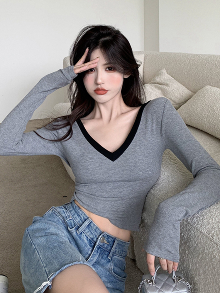 Y2K Jazz Dance T-Shirt for Women - Sweet and Spicy Slim Fit K-Pop Performance Top for Autumn/Winter Y2K Jazz Dance T-Shirt for Women - Sweet and Spicy Slim Fit K-Pop Performance Top for Autumn/Winter