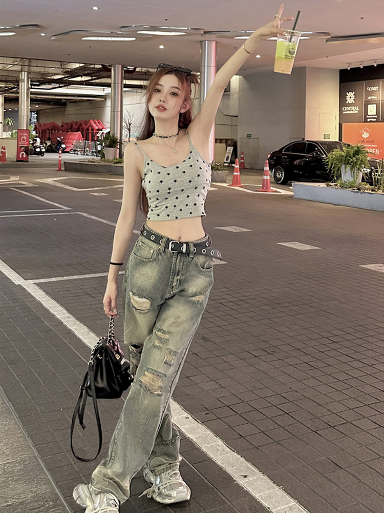 Y2K Jazz Dance Tank Top for Women - Stylish K-Pop Inspired Music Festival Outfit, European & American Fashion Y2K Jazz Dance Tank Top for Women - Stylish K-Pop Inspired Music Festival Outfit, European & American Fashion