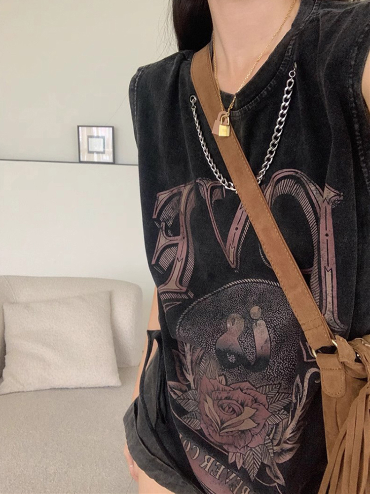 Y2K Jazz Dance Top for Women - Loose-Fitting T-Shirt Vest for K-Pop Music Festivals - Sweet and Spicy European American Style Y2K Jazz Dance Top for Women - Loose-Fitting T-Shirt Vest for K-Pop Music Festivals - Sweet and Spicy European American Style