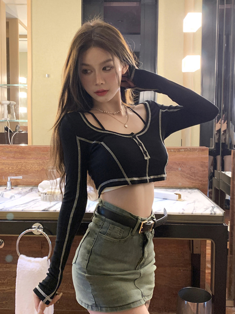 Y2K Jazz Dance Top for Women, Stylish K-Pop Inspired Performance Outfit, Unique Spring and Autumn Fashion Y2K Jazz Dance Top for Women, Stylish K-Pop Inspired Performance Outfit, Unique Spring and Autumn Fashion