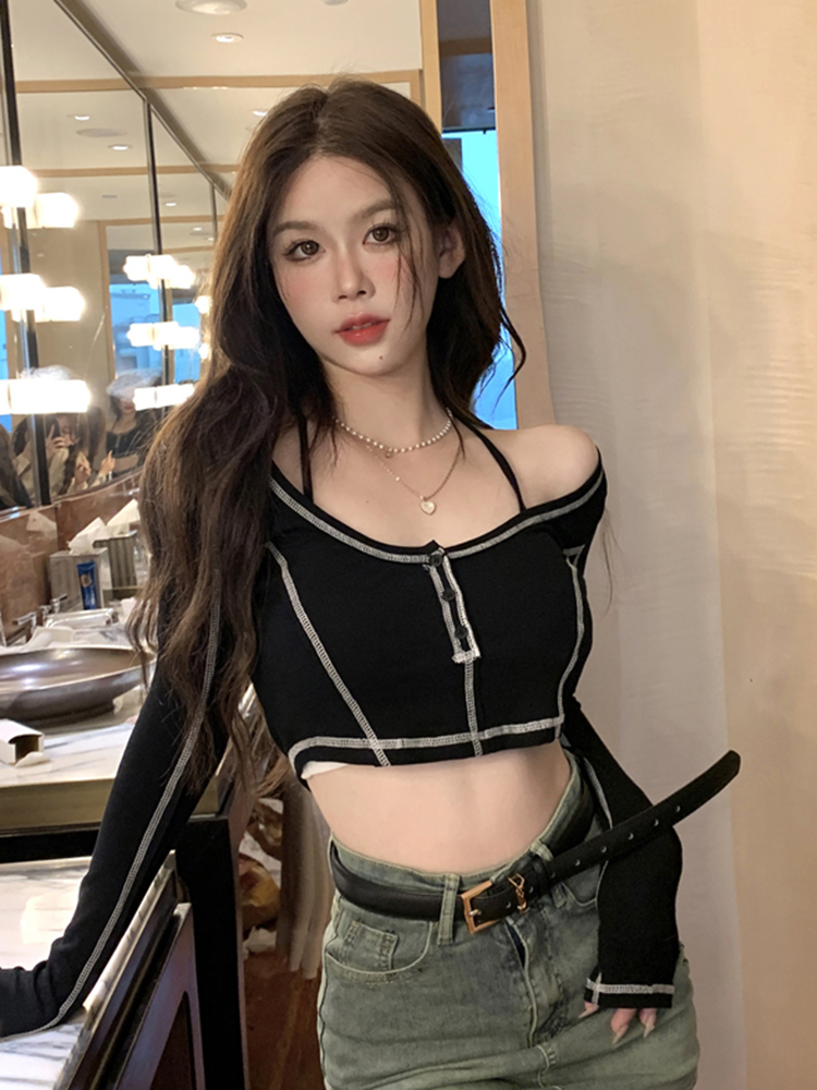 Y2K Jazz Dance Top for Women, Stylish K-Pop Inspired Performance Outfit, Unique Spring and Autumn Fashion