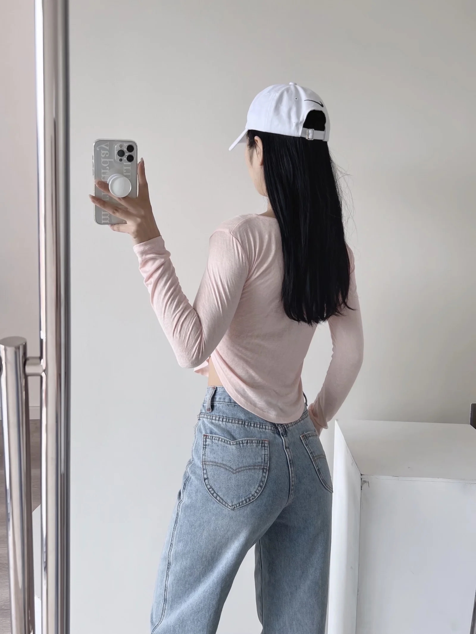 Y2K Jazz Style Long Sleeve T-Shirt for Women - Casual Slim Fit, Curved Hem, Sun Protection, Dance Base Layer Top