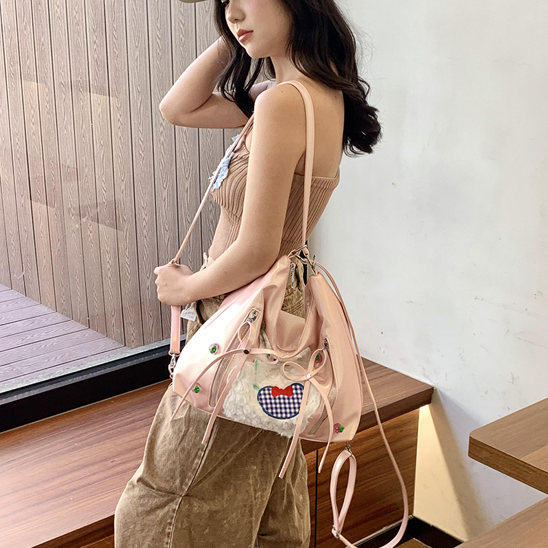 Y2K Large Capacity Women's Backpack - Spicy Girl Shoulder Tote with Rabbit Design for Students and Everyday Use Y2K Large Capacity Women's Backpack - Spicy Girl Shoulder Tote with Rabbit Design for Students and Everyday Use