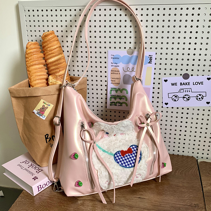 Y2K Large Capacity Women's Backpack - Spicy Girl Shoulder Tote with Rabbit Design for Students and Everyday Use