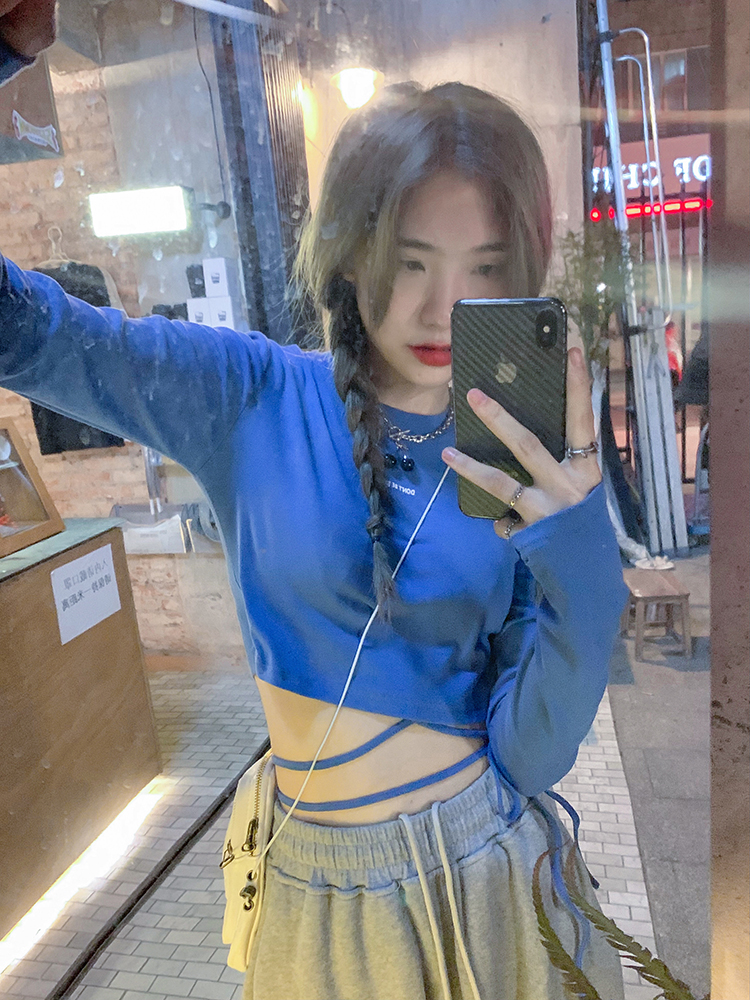 Y2K Long Sleeve Jazz Dance Performance T-Shirt for Women - Sweet and Spicy K-Pop Style Top