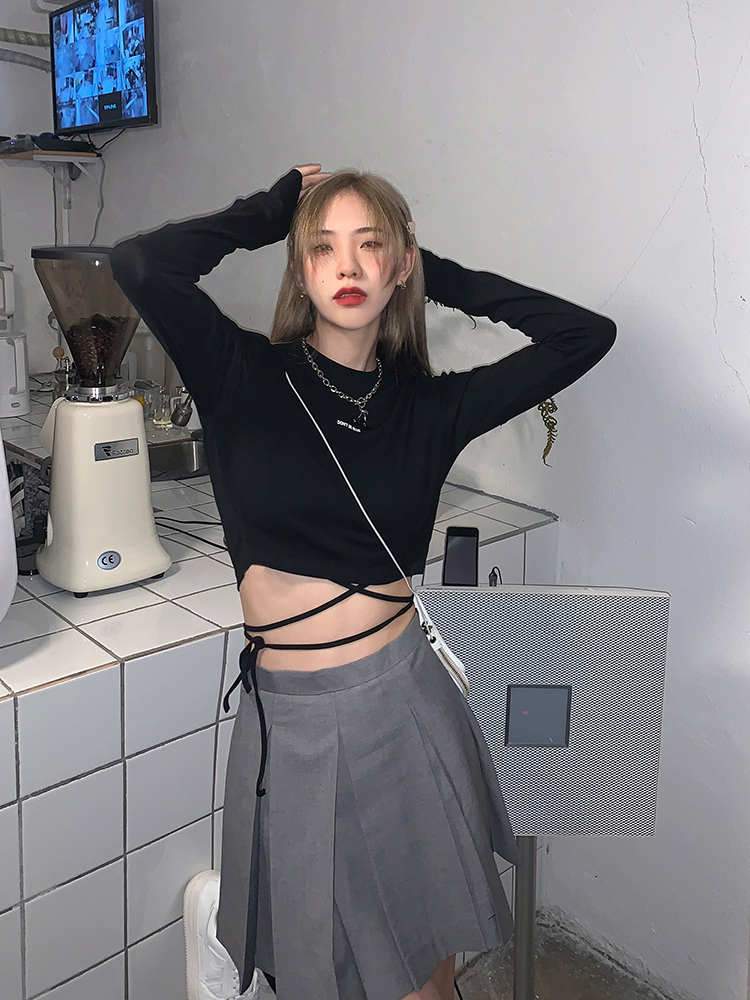 Y2K Long Sleeve Jazz Dance Performance T-Shirt for Women - Sweet and Spicy K-Pop Style Top Y2K Long Sleeve Jazz Dance Performance T-Shirt for Women - Sweet and Spicy K-Pop Style Top